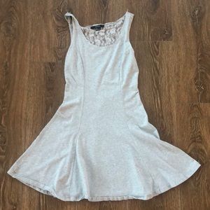 Grey lace back racer dress